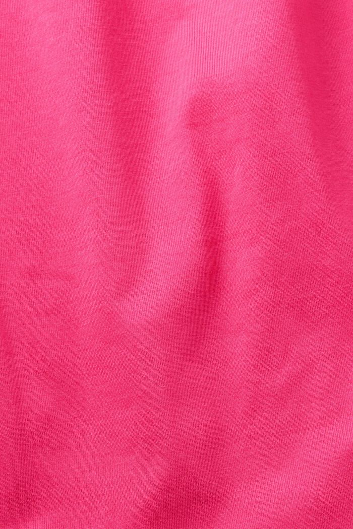 T-shirt med blomsterprint på brystet, PINK FUCHSIA, detail image number 4