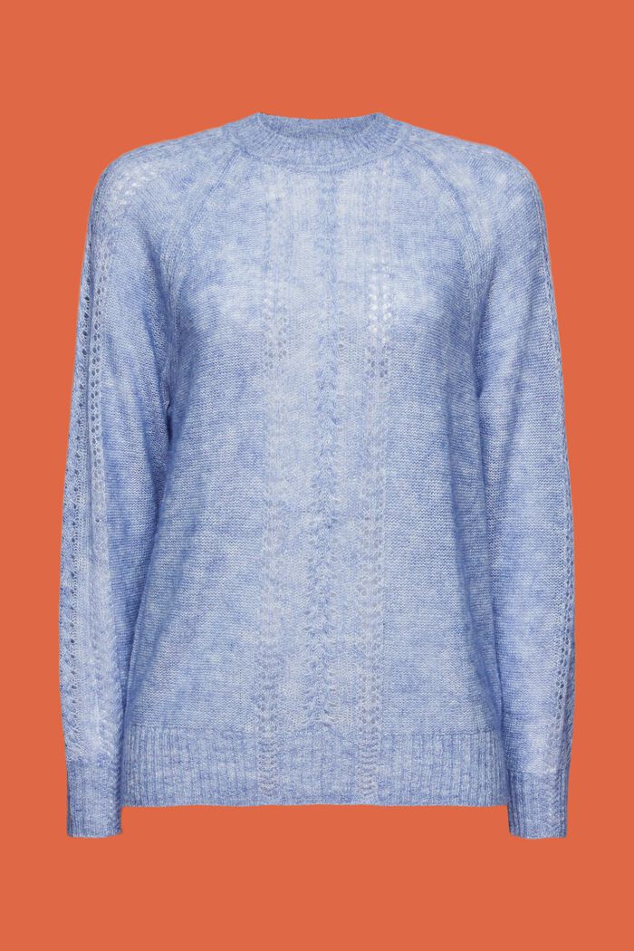 Pointelle-sweater i strik med rund hals, BLUE LAVENDER, detail image number 6