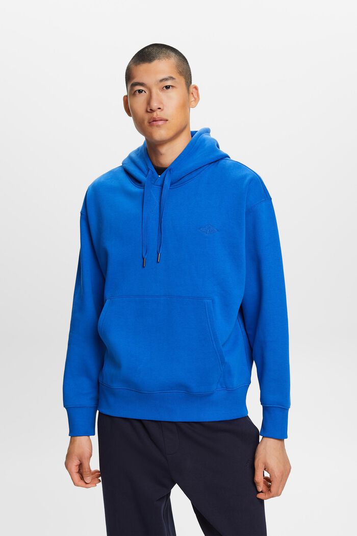 Sweatshirt med hætte og syet logo, BRIGHT BLUE, detail image number 1