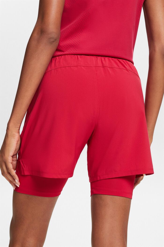 Sporty shorts i to lag, DARK RED, detail image number 2