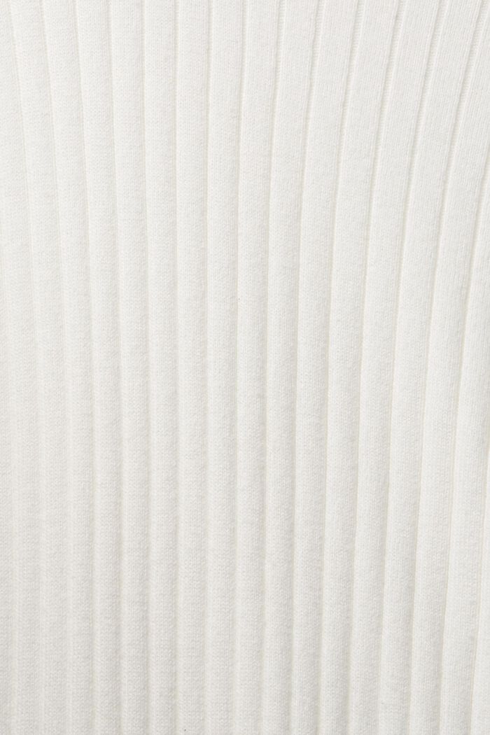 Ribbet sweater med korte ærmer, OFF WHITE, detail image number 5