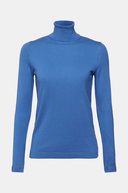 Sweater med rullekrave, BLUE, overview