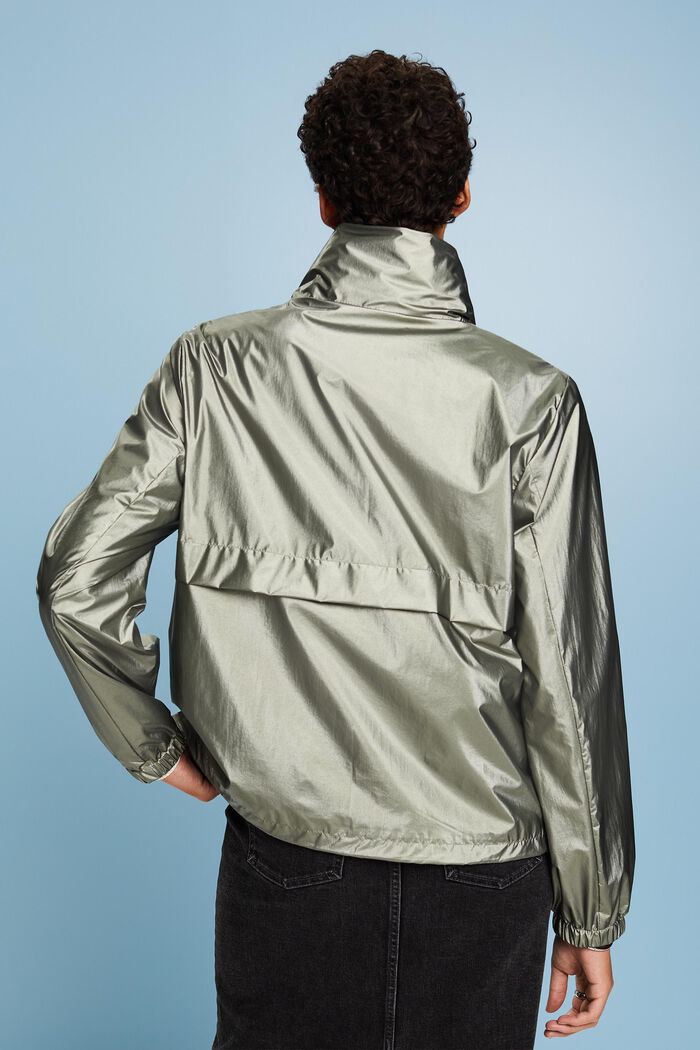 Windbreaker-jakke med metallic coating, DARK TEAL GREEN, detail image number 2