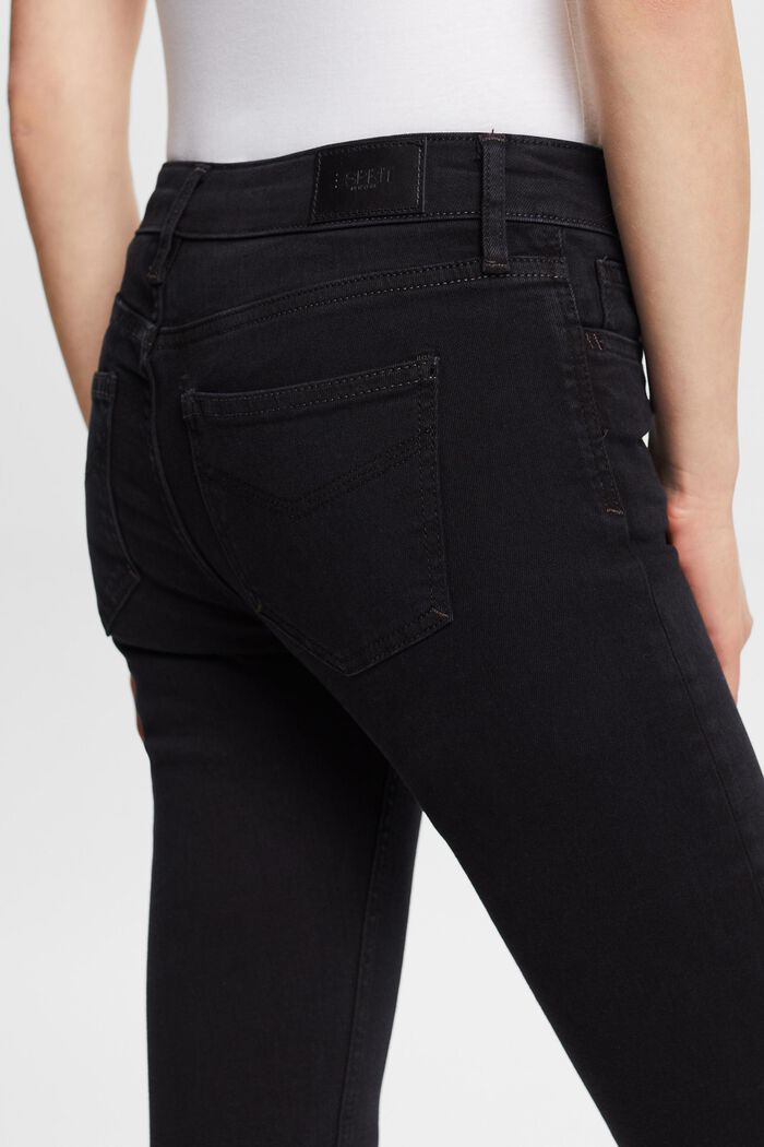 Skinny jeans med mellemhøj talje, BLACK DARK WASHED, detail image number 5