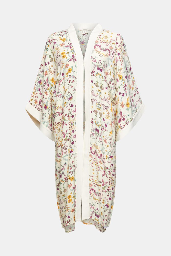 Kimono med blomsterprint, CREAM BEIGE, detail image number 0