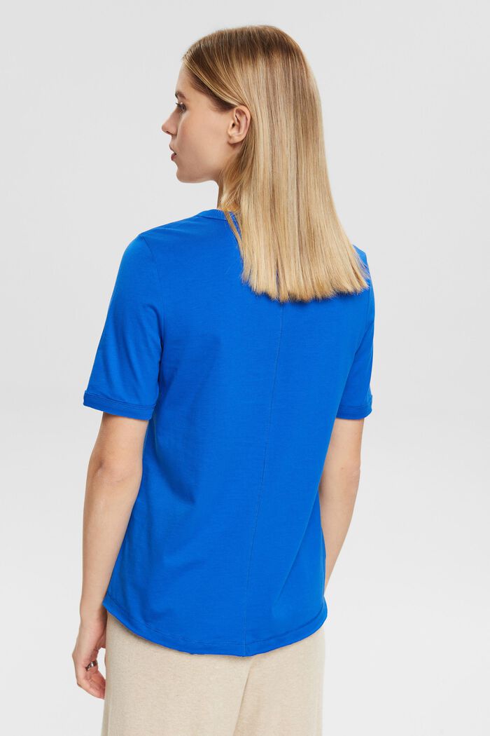 Bomulds-T-shirt med hjerteformet logo, BLUE, detail image number 3