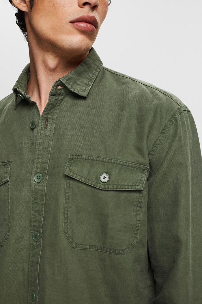 I hørmix: oversized skjorte, GREEN, detail image number 2
