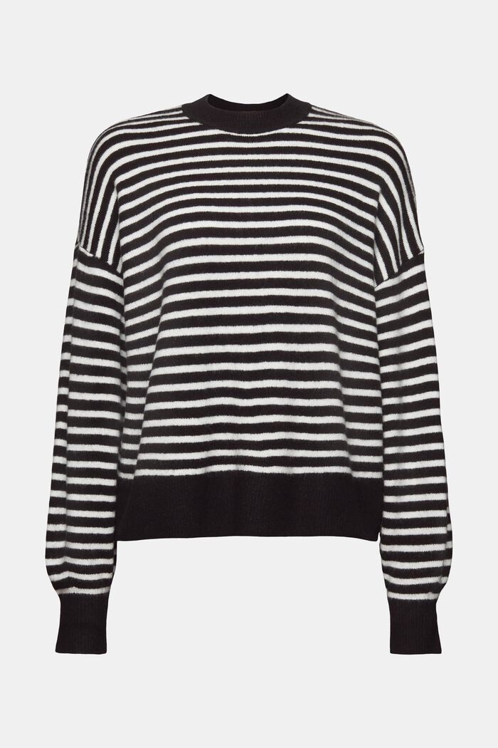 Striksweater med blouson-ærmer, NEW BLACK, detail image number 6