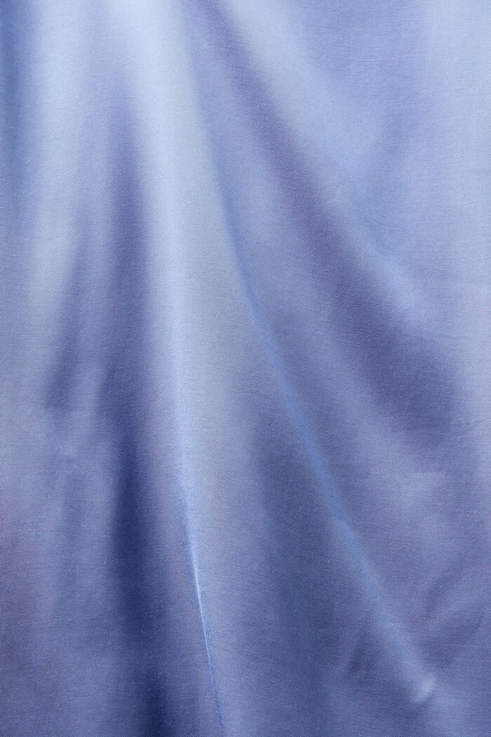 Satinbluse med V-hals og smock, BLUE LAVENDER, detail image number 5