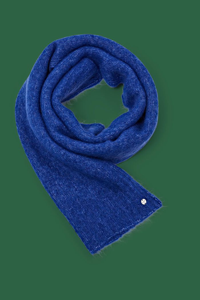 Tørklæde i mohair-/uldmiks, BRIGHT BLUE, detail image number 0