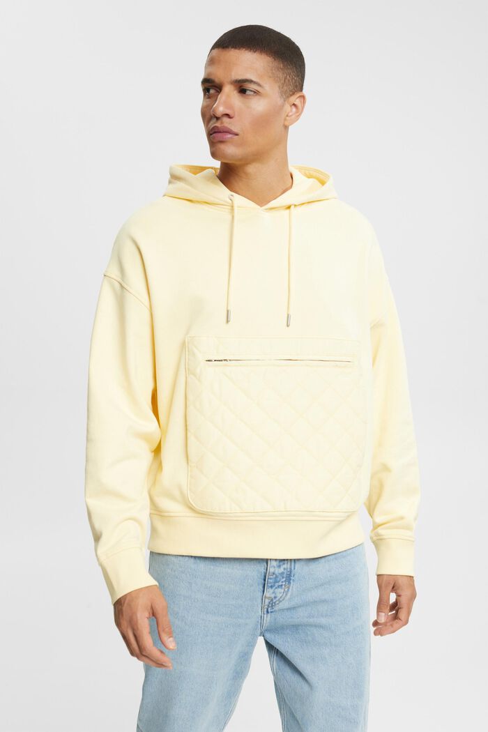 XL-sweatshirt med lynlåslomme, PASTEL YELLOW, detail image number 0
