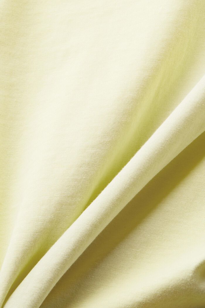 Jersey-T-shirt med print foran, LIME YELLOW, detail image number 5