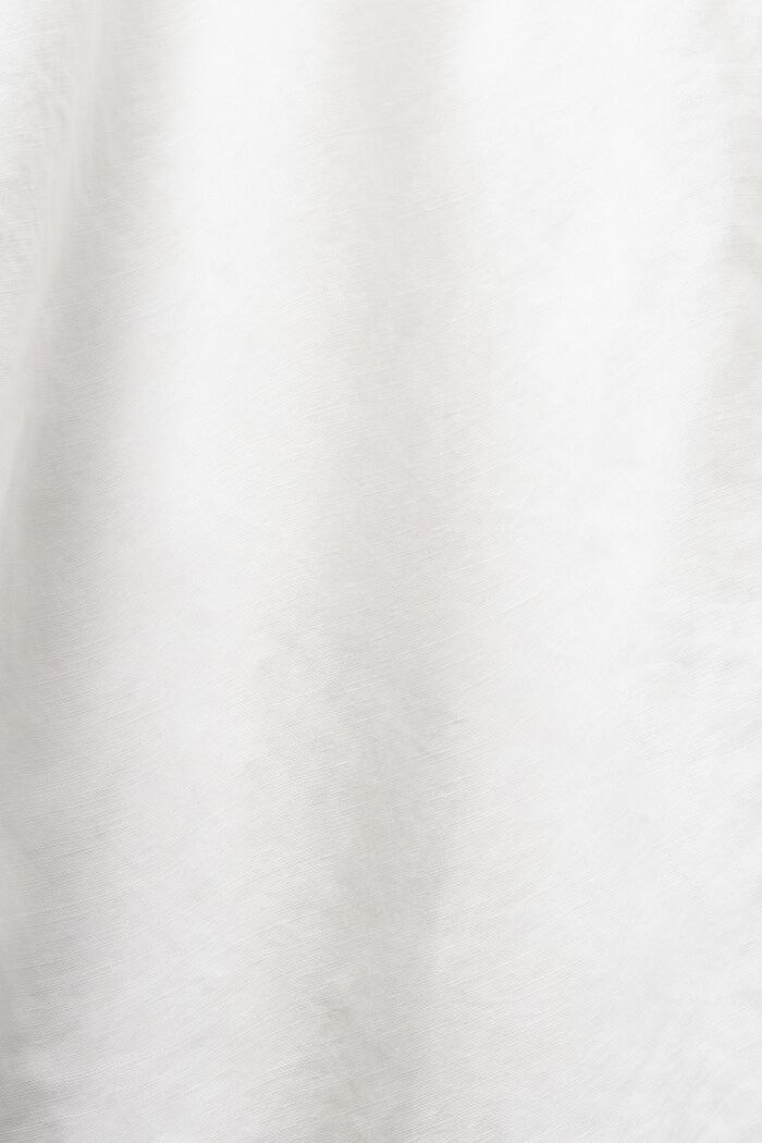 Kjole i hør og bomuld med bælte, OFF WHITE, detail image number 4