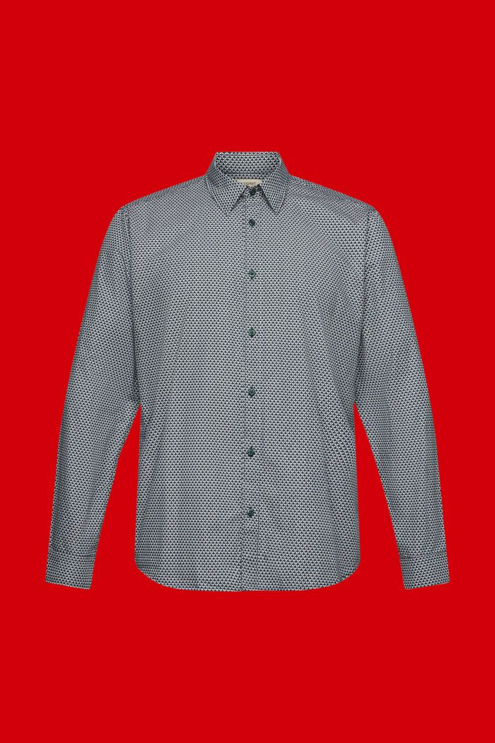 Skjorte i slim fit med allover-mønster, DARK TEAL GREEN, detail image number 6
