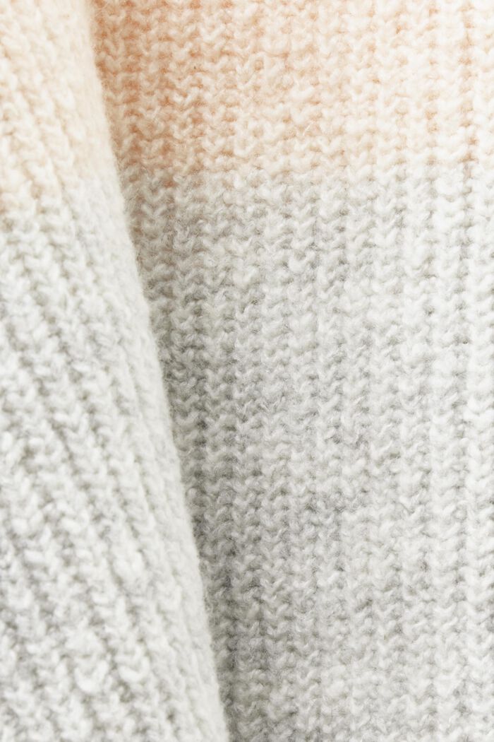 Stribet rullekravesweater i ribstrik, LIGHT GREY, detail image number 6