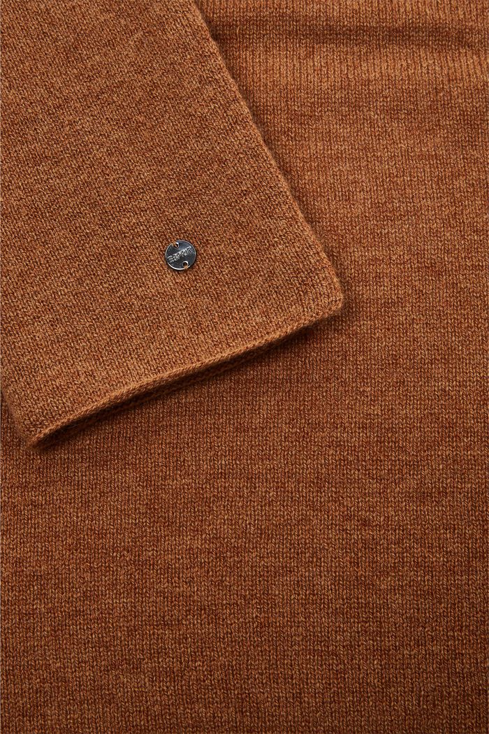 Tørklæde i uld-/kashmirmiks, CARAMEL, detail image number 1