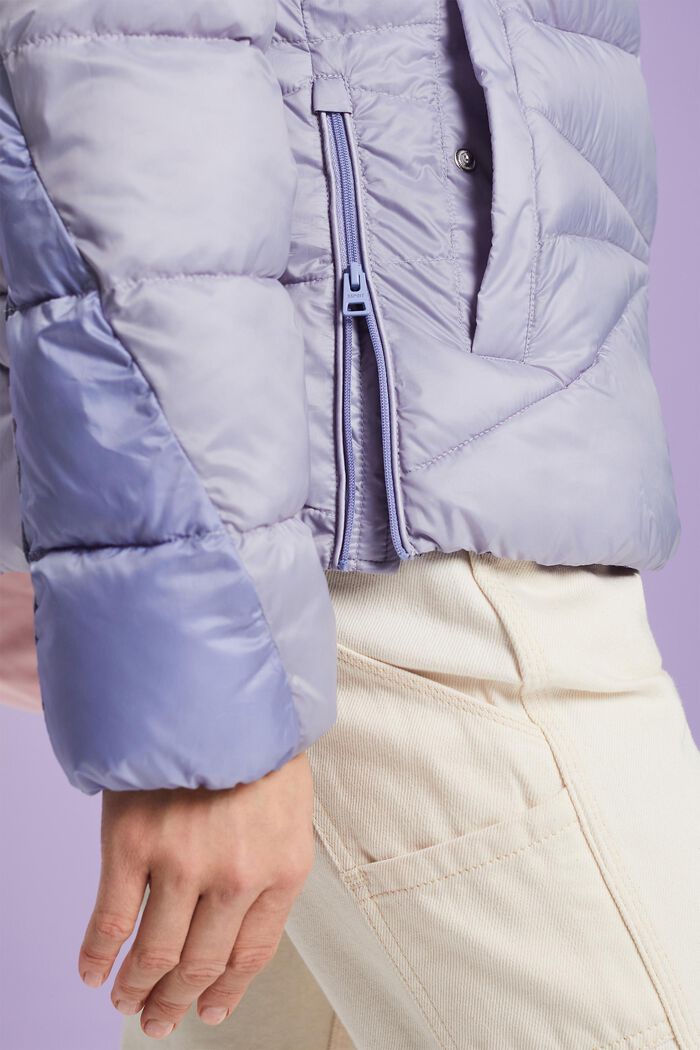 Polstret jakke med hætte, LIGHT BLUE LAVENDER, detail image number 3