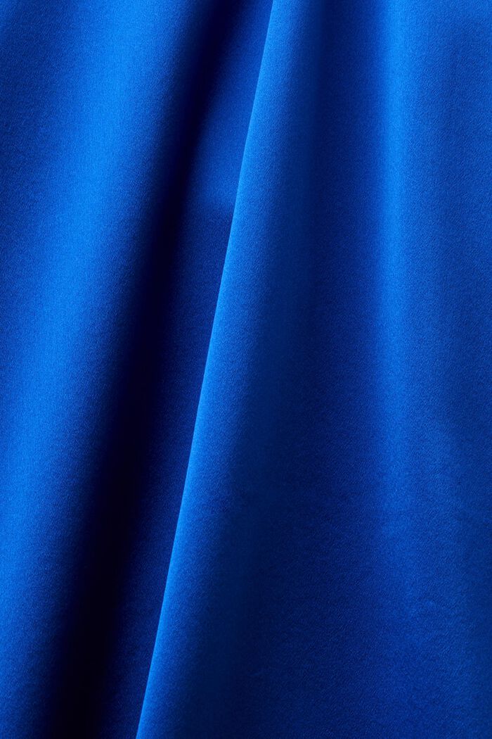 Midikjole i silkesatin med bælte, BRIGHT BLUE, detail image number 5