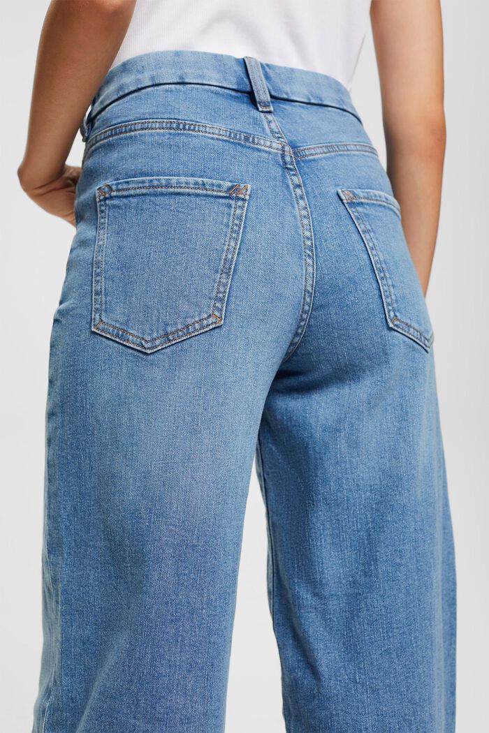 Jeans med vide ben, BLUE MEDIUM WASHED, detail image number 4