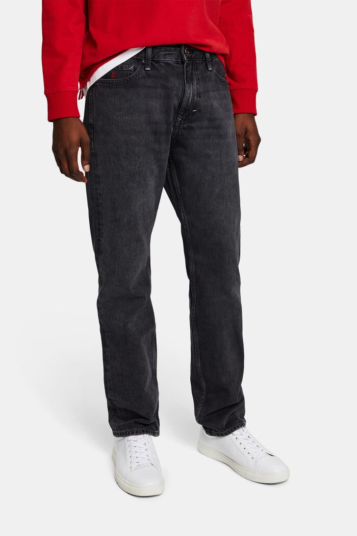 Lige jeans med mellemhøj talje, GREY DARK WASHED, detail image number 0