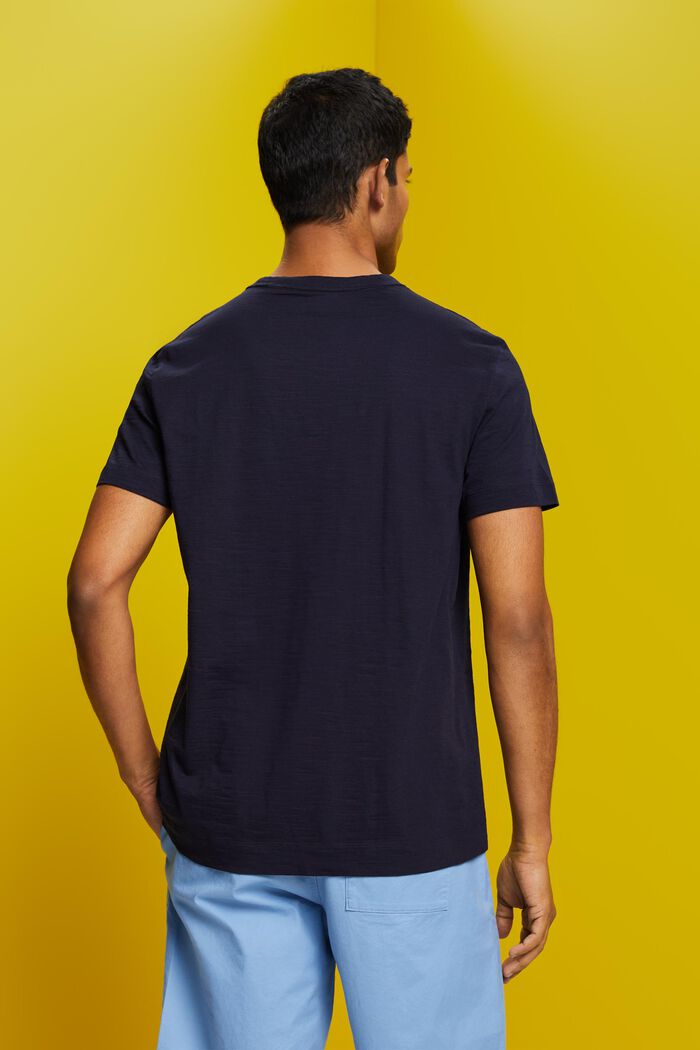 Jersey-T-shirt med print på brystet, 100 % bomuld, NAVY, detail image number 3