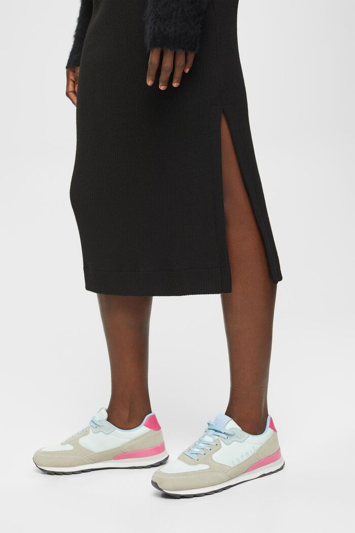 Ribbet midi-nederdel, BLACK, detail image number 2