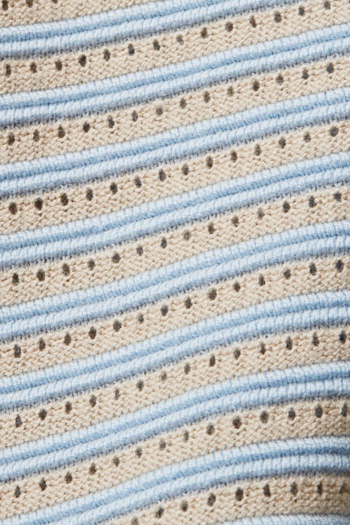 Stribet pullover i blandet strik, NEW PASTEL BLUE, detail image number 4