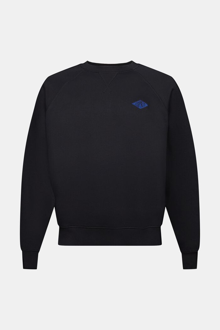 Fleece sweatshirt med logo, BLACK, detail image number 5