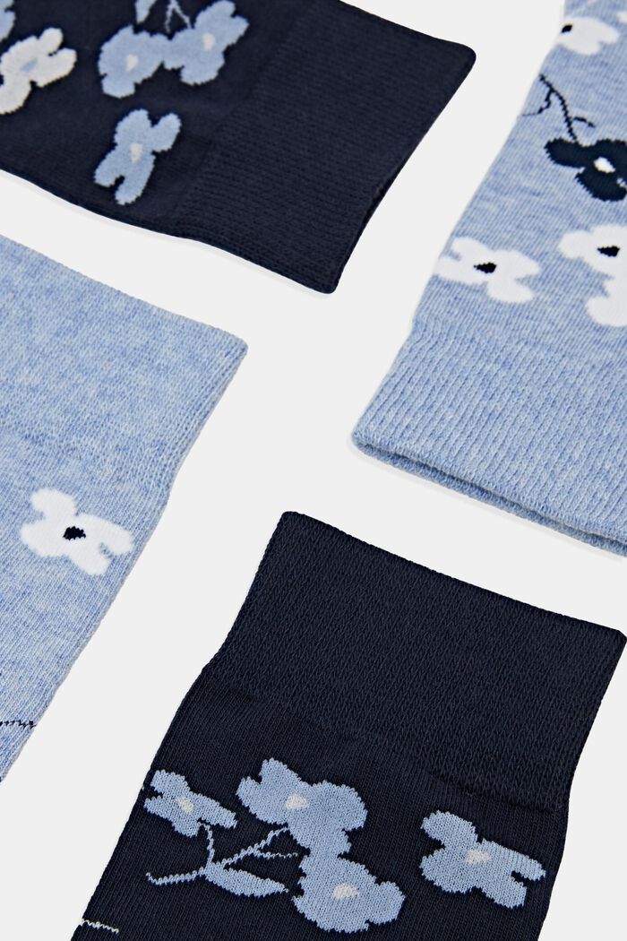 Pakke med 2 par sokker i groft strik med print, LIGHT BLUE/NAVY, detail image number 1