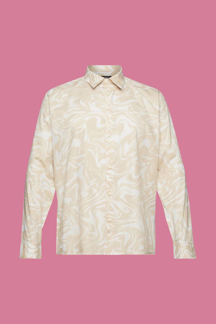Skjorte med bølget retro-print, OFF WHITE, detail image number 5