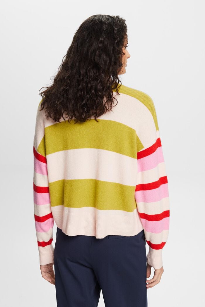 Stribet sweater i uldmiks, LIGHT PINK, detail image number 2