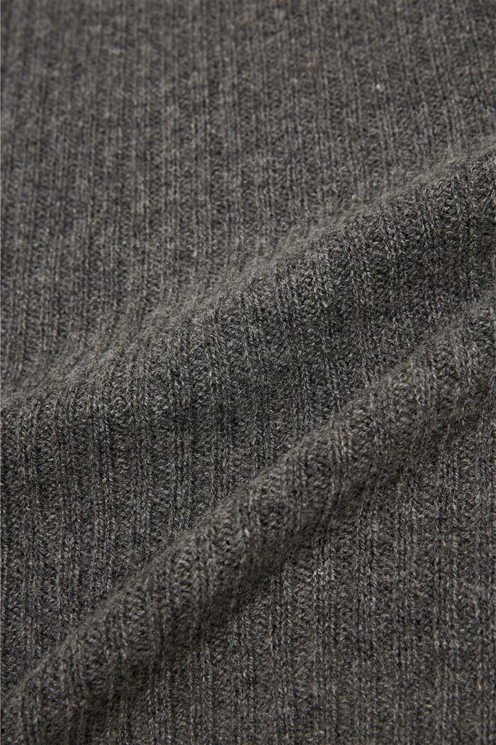 Med kashmir: tørklæde i ribstrik, GREY, detail image number 2