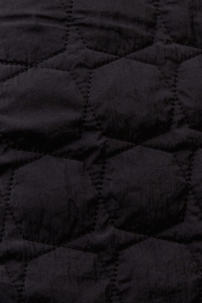 Lang quiltet jakke, BLACK, detail image number 4