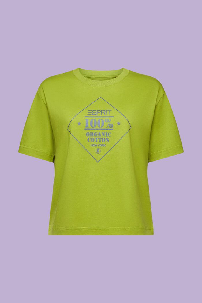 T-shirt i økologisk bomuld med print, LEAF GREEN, detail image number 6