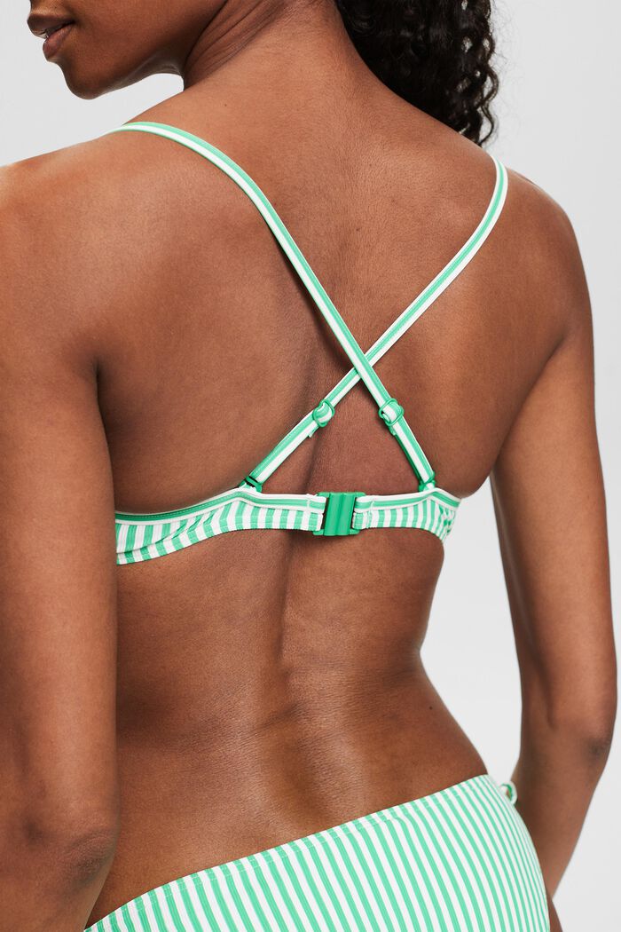 Stribet bikinitop med polstring, GREEN, detail image number 1