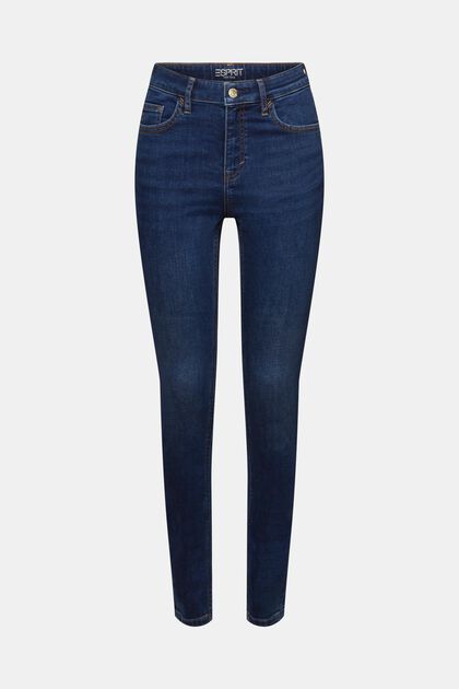 Skinny fit-jeans med høj talje