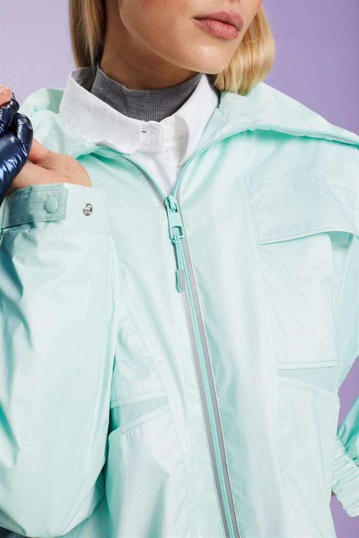 Vandafvisende jakke med standkrave, LIGHT AQUA GREEN, detail image number 3