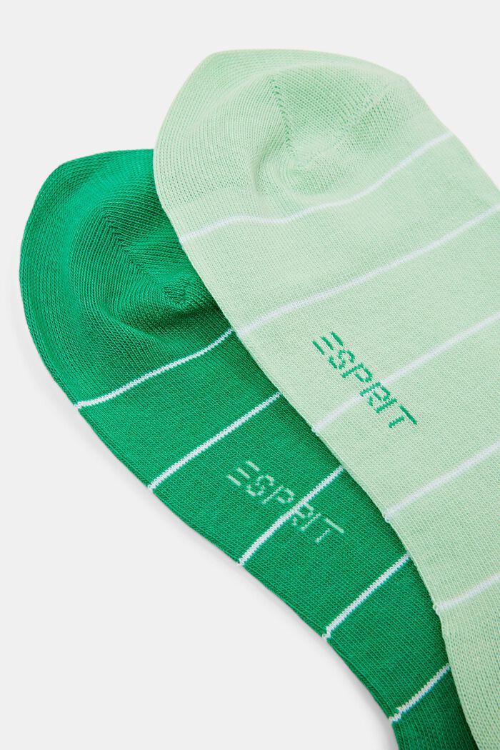 2-pak stribede sokker i chunky strik, GREEN/MINT, detail image number 2