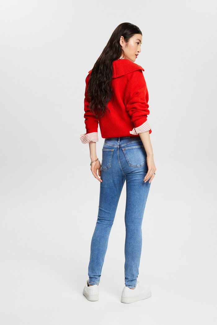 Skinny jeans med høj talje, BLUE LIGHT WASHED, detail image number 2
