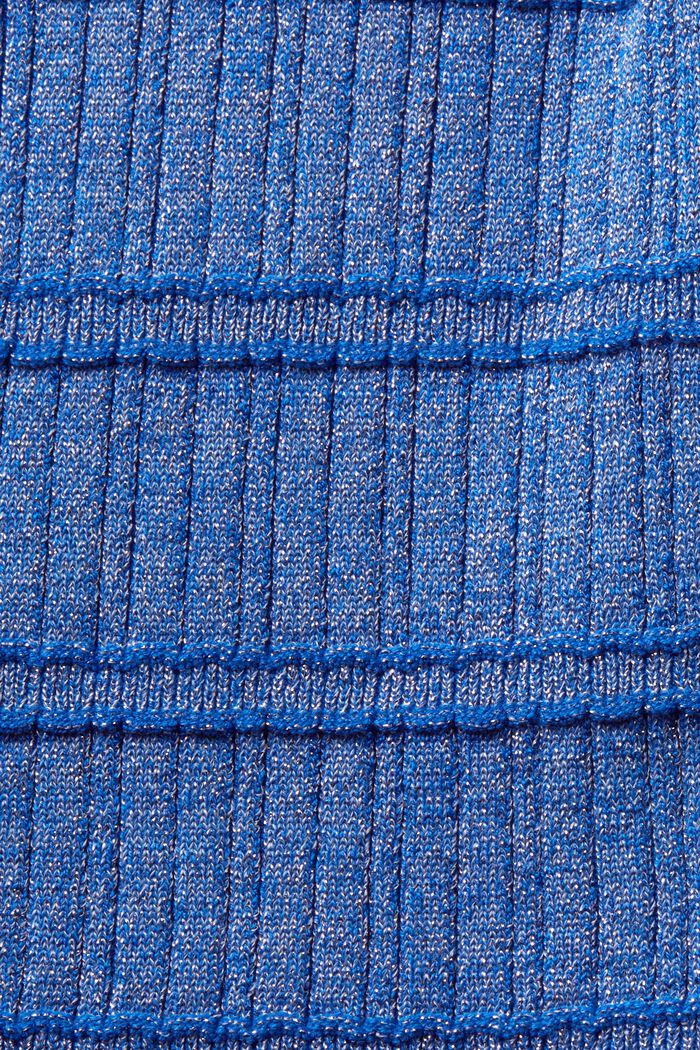 Ærmeløs lamé-sweater med høj hals, BRIGHT BLUE, detail image number 4