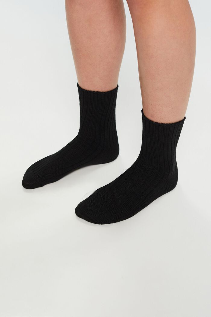 2-pak sokker i ribstrik, GREY/BLACK, detail image number 1