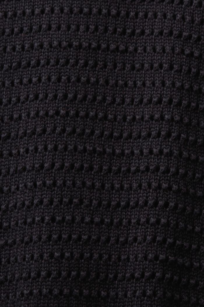 Kortærmet sweater i mesh, BLACK, detail image number 5