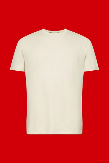 Tofarvet T-shirt i bomuld, LIGHT TAUPE, overview