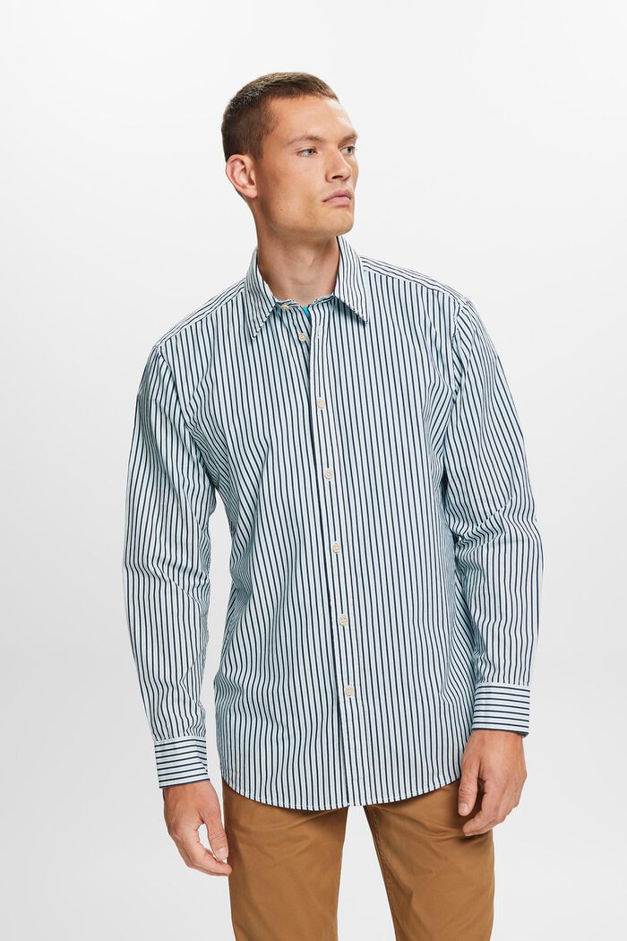 Skjorte med striber, 100% bomuld, ICE, detail image number 0