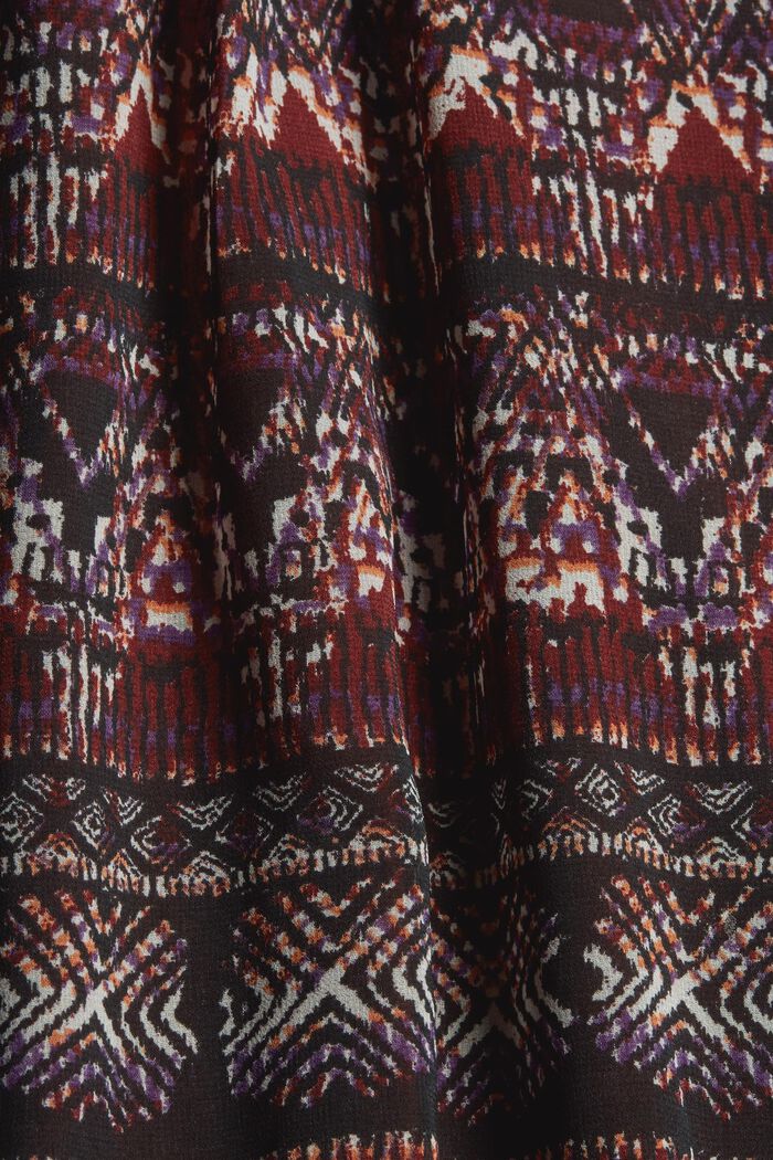 Genanvendte materialer: chiffonkjole med etnisk print, GARNET RED, detail image number 1