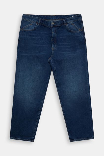 CURVY dad-jeans med høj talje