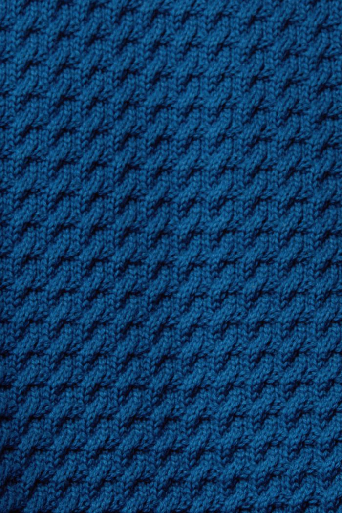 Sweater i strukturstrik, PETROL BLUE, detail image number 5