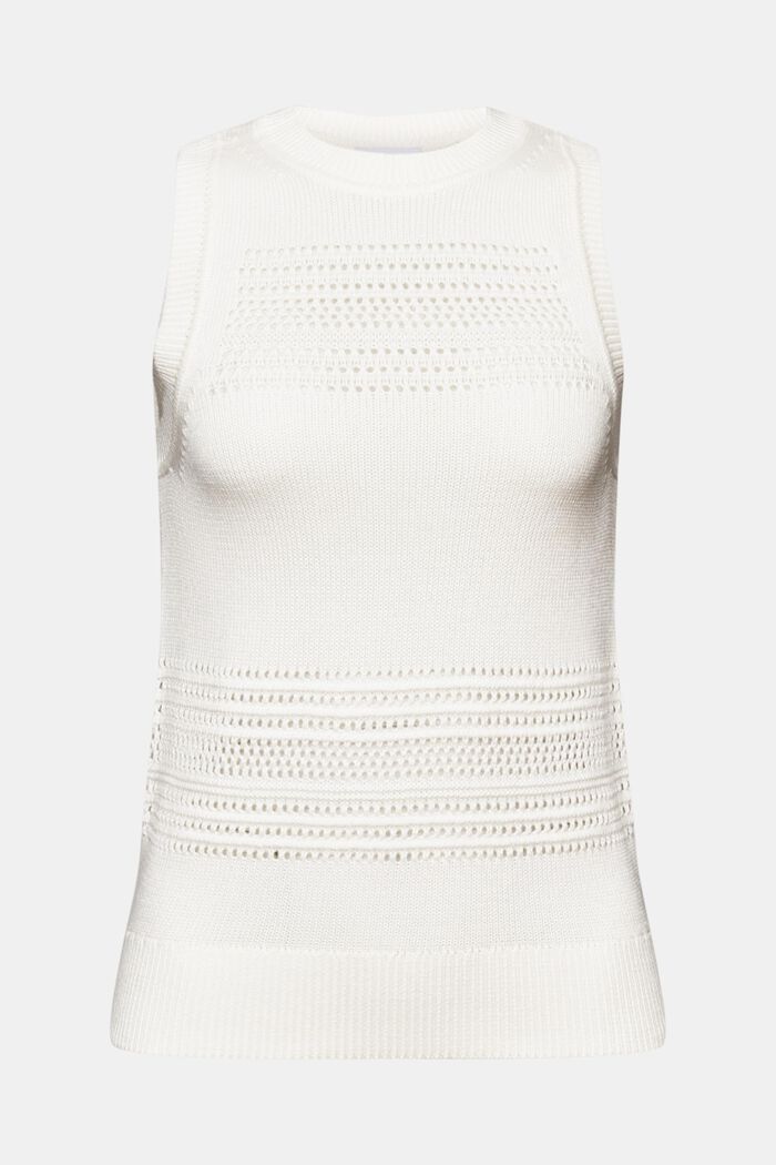Ærmeløs sweater i mesh, OFF WHITE, detail image number 6