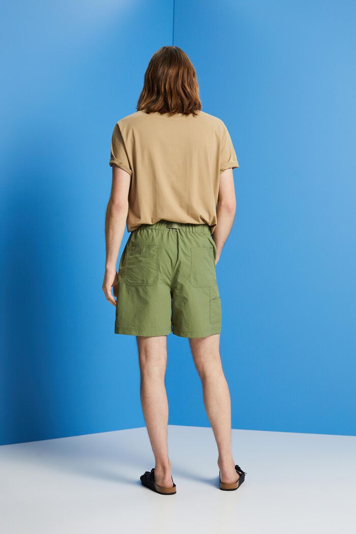 Shorts med integreret bælte, OLIVE, detail image number 3