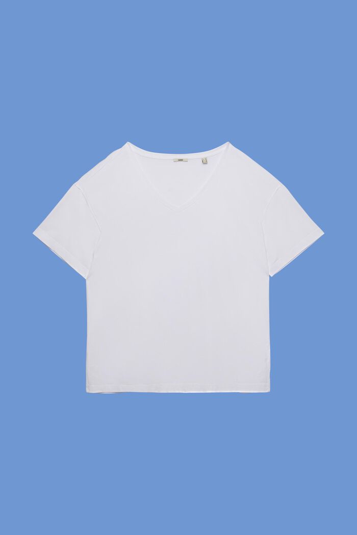 CURVY T-shirt med V-hals, TENCEL™, WHITE, detail image number 6